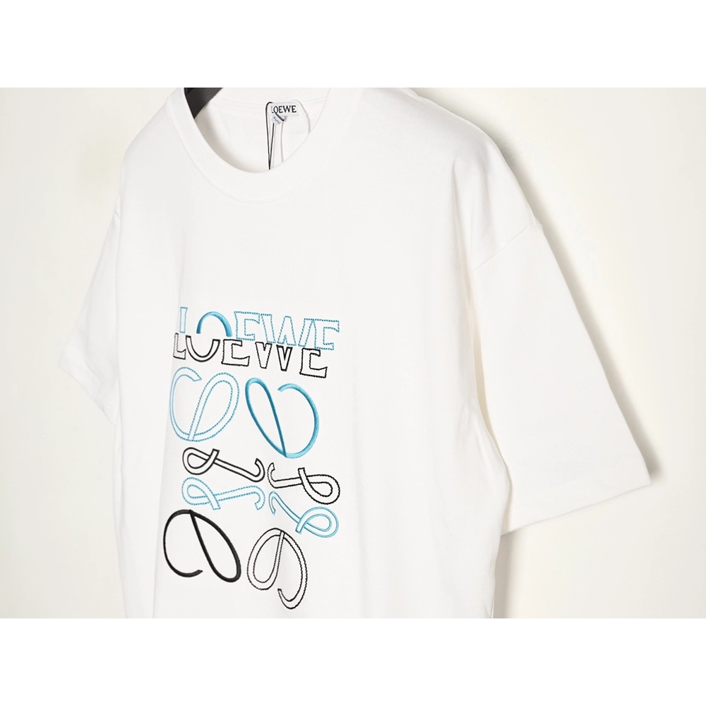 Loewe misaligned logo embroidered short-sleeved T-shirt,Loewe