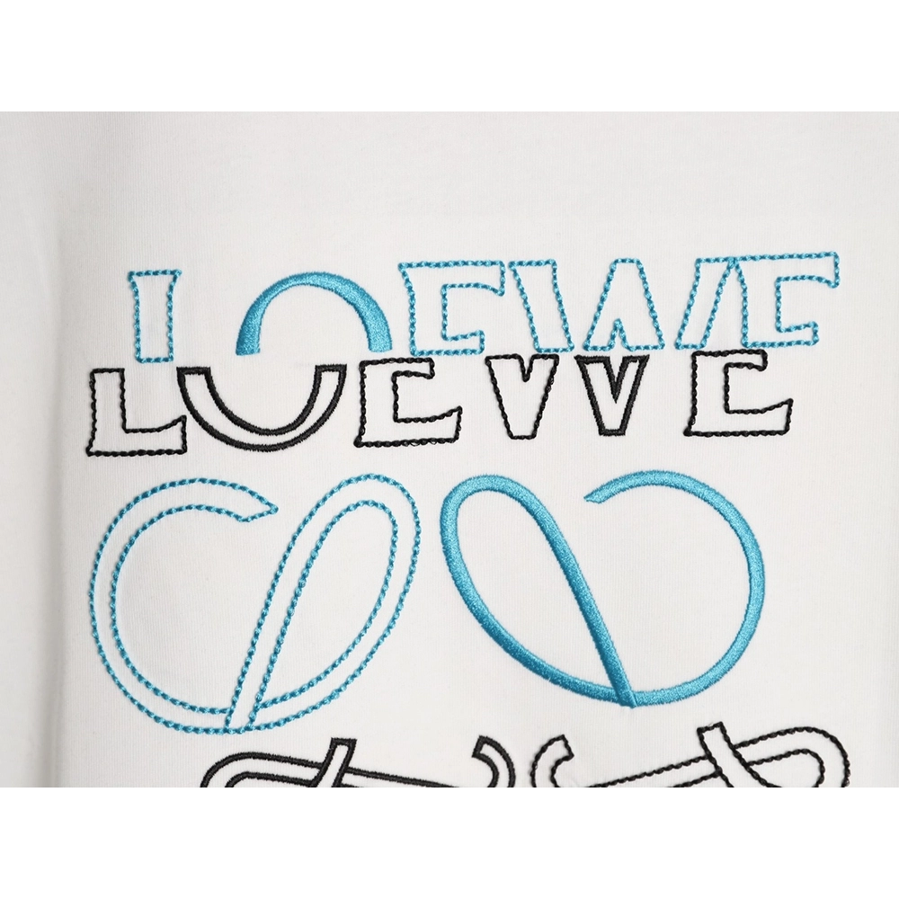 Loewe misaligned logo embroidered short-sleeved T-shirt,Loewe