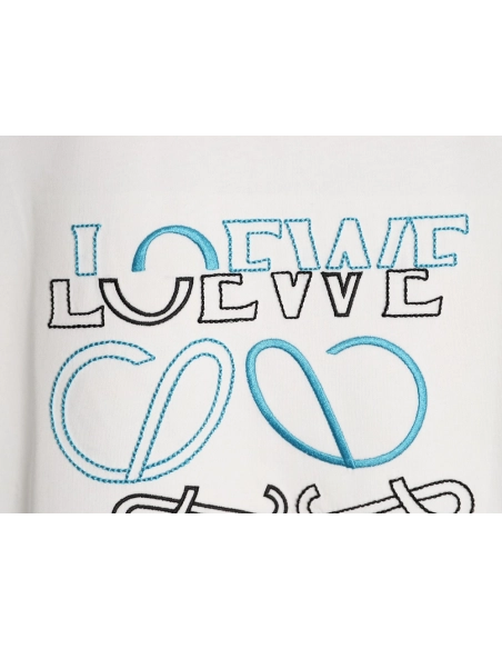 Loewe misaligned logo embroidered short-sleeved T-shirt,Loewe