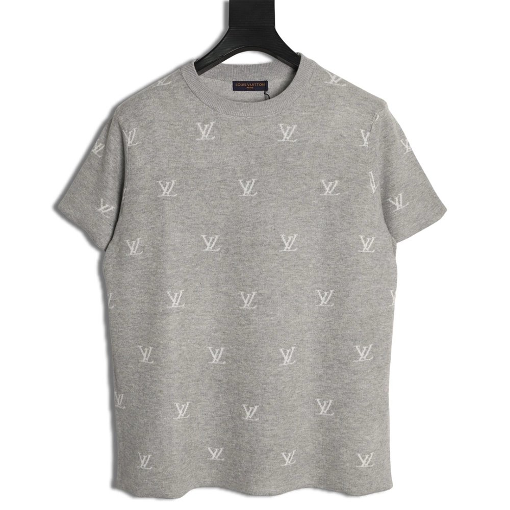 Louis Vuitton all-over monogram logo jacquard knit short-sleeved T-shirt,Louis Vuitton