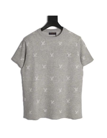 Louis Vuitton all-over monogram logo jacquard knit short-sleeved T-shirt,Louis Vuitton