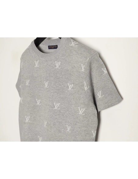 Louis Vuitton all-over monogram logo jacquard knit short-sleeved T-shirt,Louis Vuitton