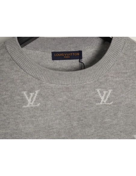 Louis Vuitton all-over monogram logo jacquard knit short-sleeved T-shirt,Louis Vuitton