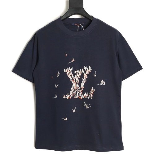 Louis Vuitton sailboat logo embroidered short-sleeved T-shirt TSK1,Louis Vuitton