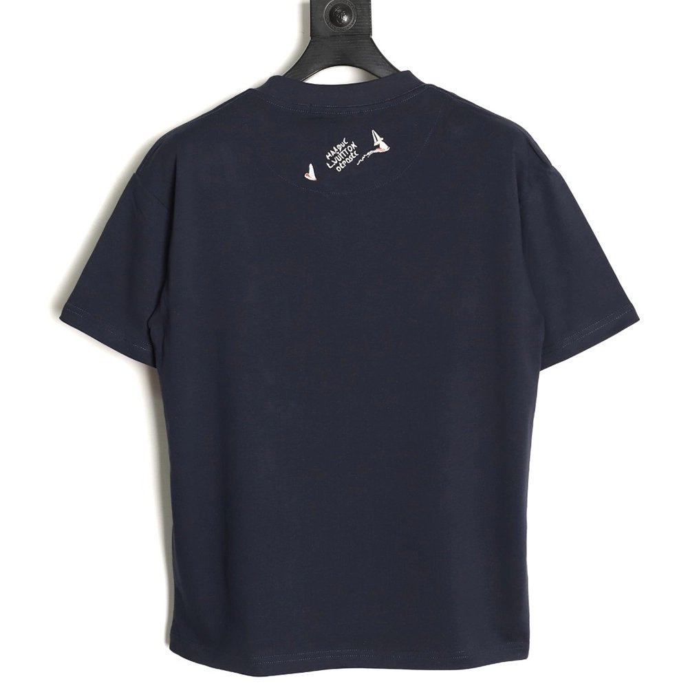 Louis Vuitton sailboat logo embroidered short-sleeved T-shirt TSK1,Louis Vuitton