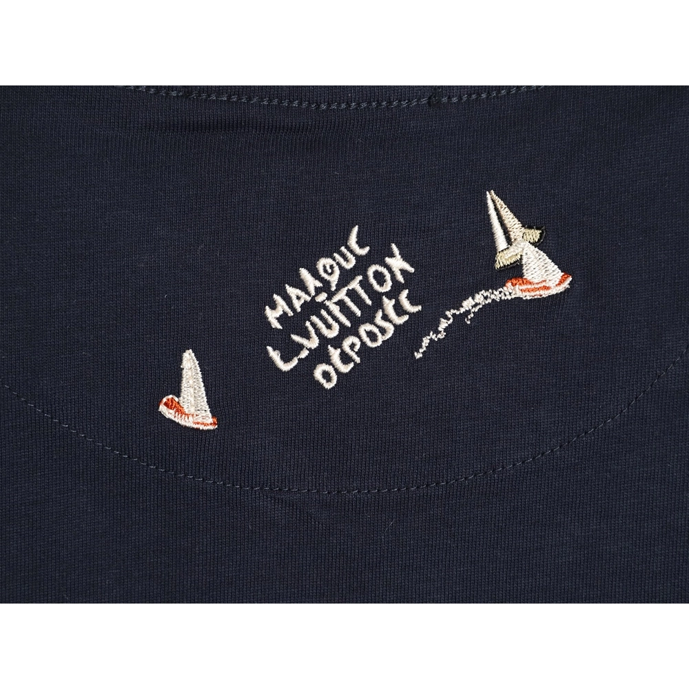 Louis Vuitton sailboat logo embroidered short-sleeved T-shirt TSK1,Louis Vuitton