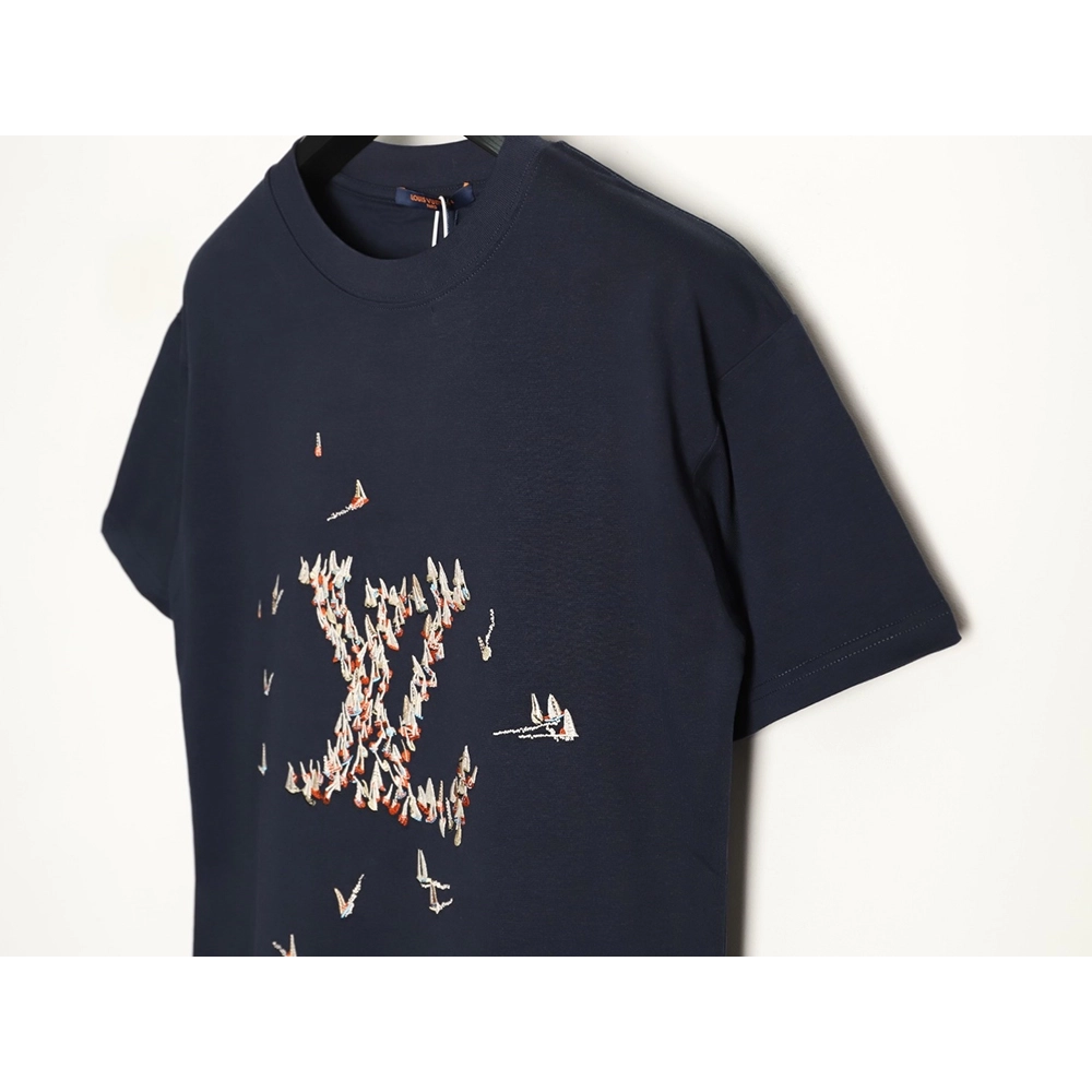 Louis Vuitton sailboat logo embroidered short-sleeved T-shirt TSK1,Louis Vuitton