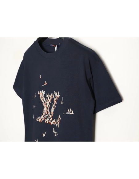 Louis Vuitton sailboat logo embroidered short-sleeved T-shirt TSK1,Louis Vuitton