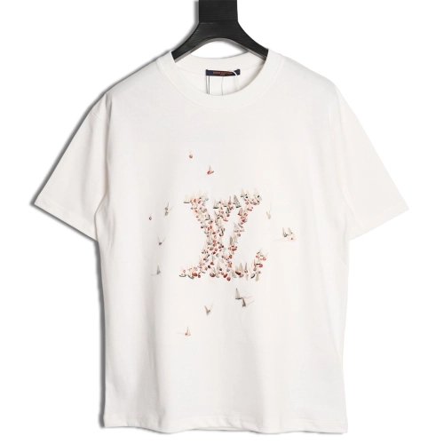 Louis Vuitton sailboat logo embroidered short-sleeved T-shirt,Louis Vuitton