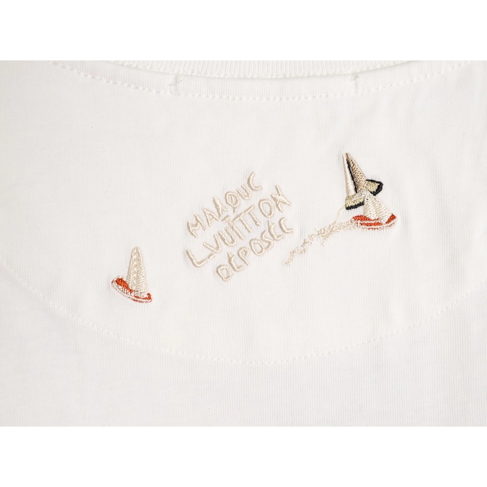 Louis Vuitton sailboat logo embroidered short-sleeved T-shirt,Louis Vuitton