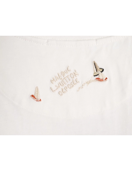 Louis Vuitton sailboat logo embroidered short-sleeved T-shirt,Louis Vuitton