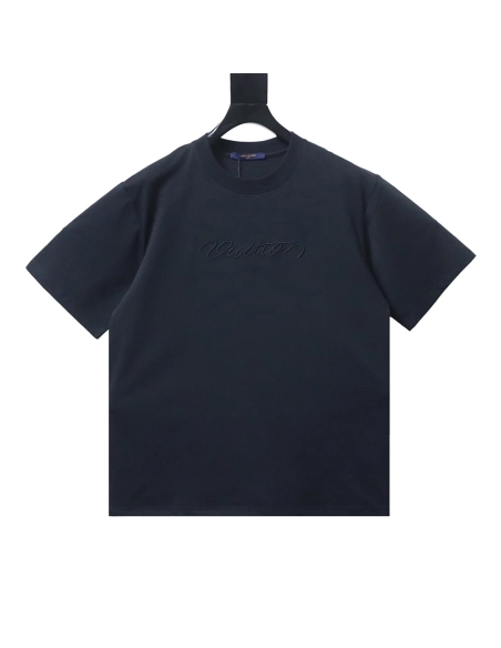 Louis Vuitton Embroidered Cursive Letter Signature Short-Sleeve T-Shirt,Louis Vuitton