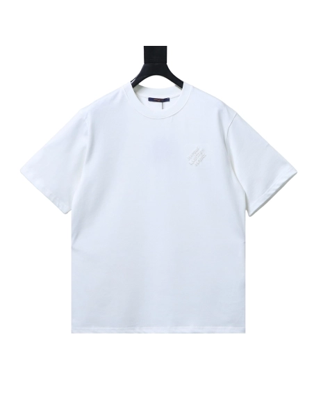 Louis Vuitton Chest Signature Embroidery Short-Sleeve T-Shirt,Louis Vuitton