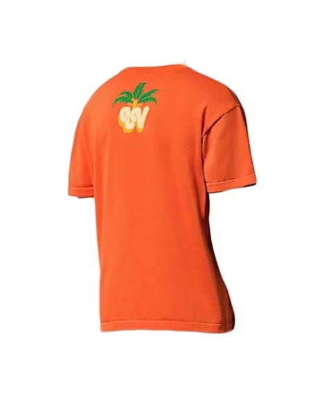 Louis Vuitton Coconut Jacquard Orange Knit Short-Sleeve T-Shirt,Louis Vuitton