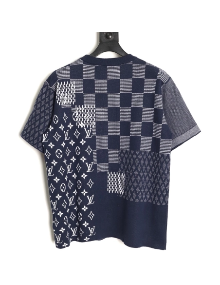Louis Vuitton checkered monogram jacquard knit short-sleeved T-shirt,Louis Vuitton