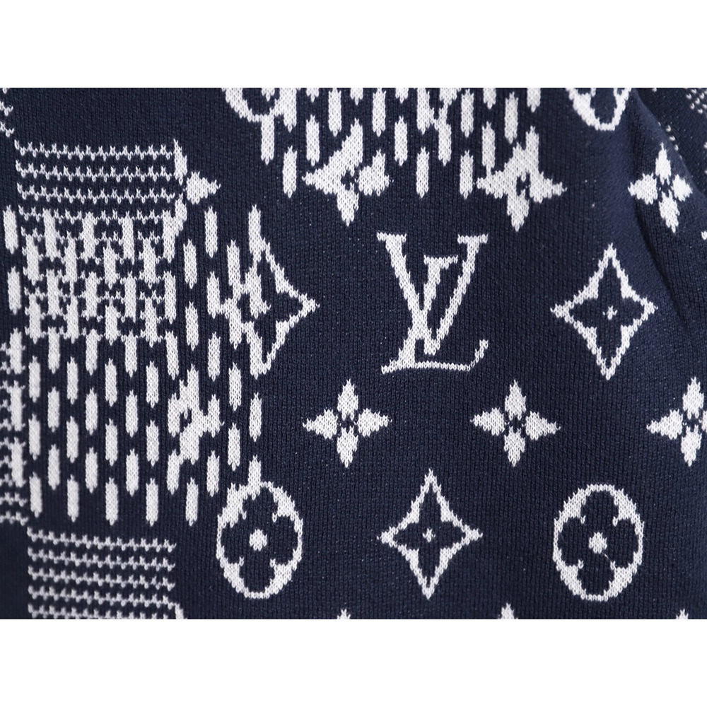 Louis Vuitton checkered monogram jacquard knit short-sleeved T-shirt,Louis Vuitton