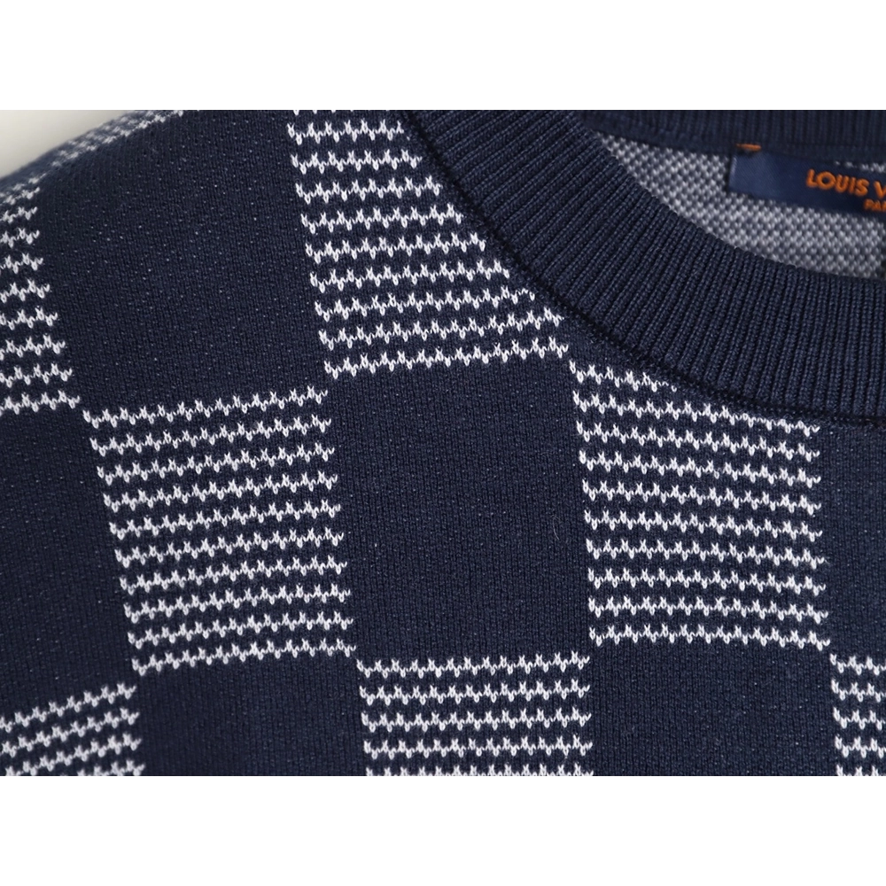 Louis Vuitton checkered monogram jacquard knit short-sleeved T-shirt,Louis Vuitton