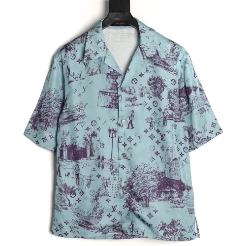 Louis Vuitton City Park Silk Short-Sleeved Shirt TSK1,Louis Vuitton