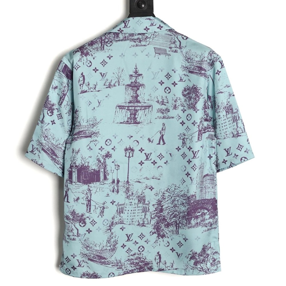 Louis Vuitton City Park Silk Short-Sleeved Shirt TSK1,Louis Vuitton