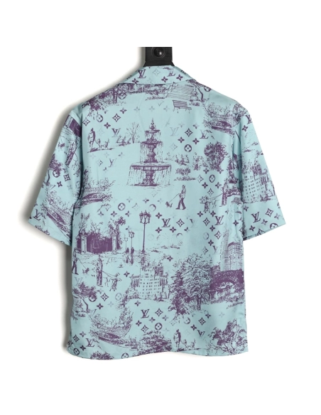 Louis Vuitton City Park Silk Short-Sleeved Shirt TSK1,Louis Vuitton
