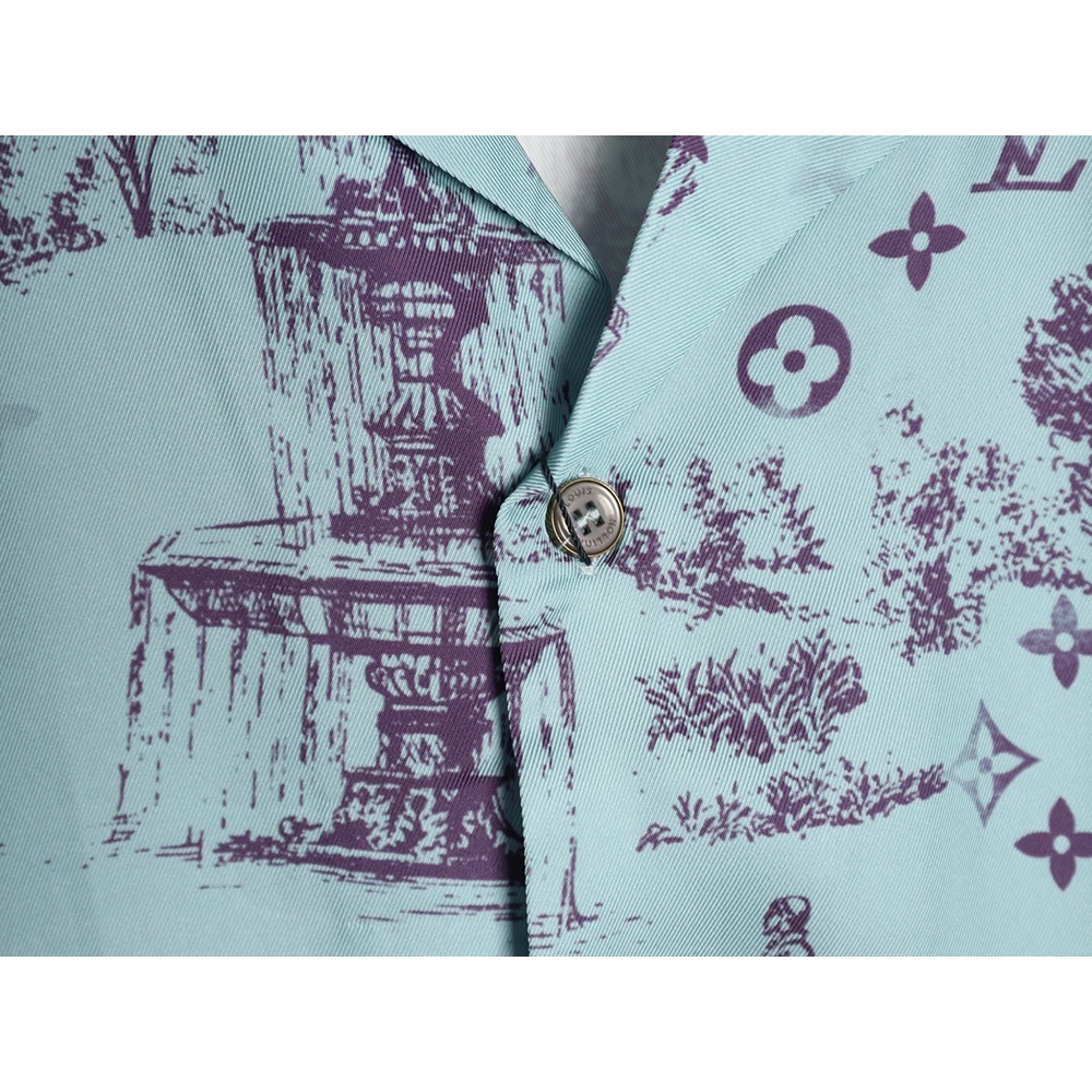 Louis Vuitton City Park Silk Short-Sleeved Shirt TSK1,Louis Vuitton