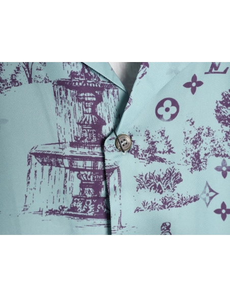 Louis Vuitton City Park Silk Short-Sleeved Shirt TSK1,Louis Vuitton
