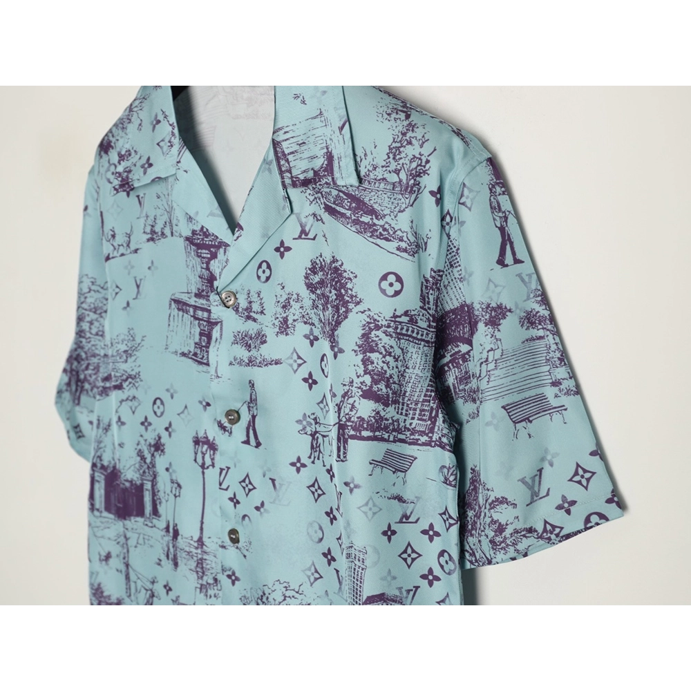 Louis Vuitton City Park Silk Short-Sleeved Shirt TSK1,Louis Vuitton