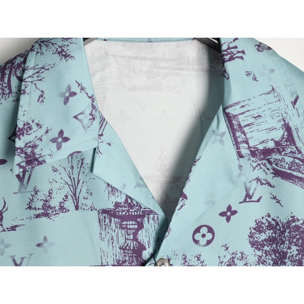 Louis Vuitton City Park Silk Short-Sleeved Shirt TSK1,Louis Vuitton