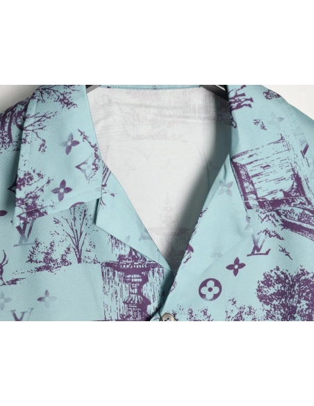 Louis Vuitton City Park Silk Short-Sleeved Shirt TSK1,Louis Vuitton