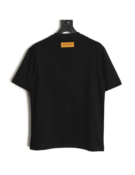 Louis Vuitton Beaded Line Embroidery Crew-Neck Short-Sleeve T-Shirt TSK1,Louis Vuitton