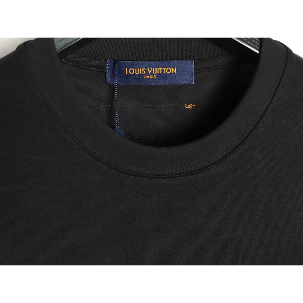Louis Vuitton Beaded Line Embroidery Crew-Neck Short-Sleeve T-Shirt TSK1,Louis Vuitton
