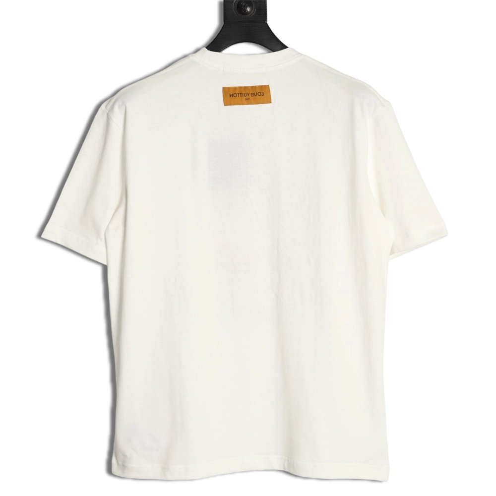 Louis Vuitton Beaded Line Embroidery Crew-Neck Short-Sleeve T-Shirt,Louis Vuitton