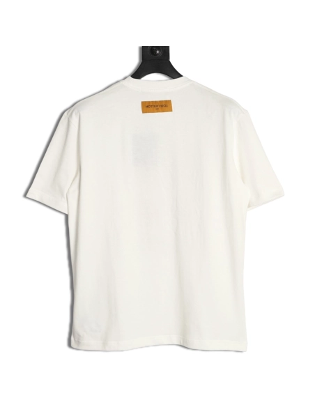Louis Vuitton Beaded Line Embroidery Crew-Neck Short-Sleeve T-Shirt,Louis Vuitton