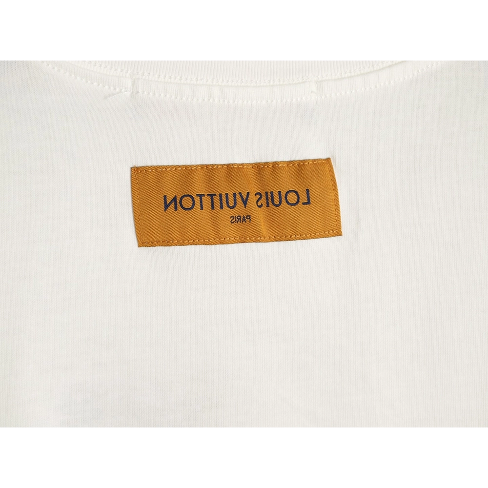 Louis Vuitton Beaded Line Embroidery Crew-Neck Short-Sleeve T-Shirt,Louis Vuitton