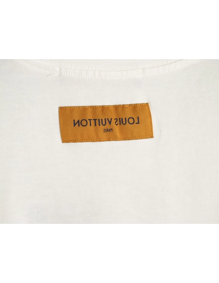 Louis Vuitton Beaded Line Embroidery Crew-Neck Short-Sleeve T-Shirt,Louis Vuitton