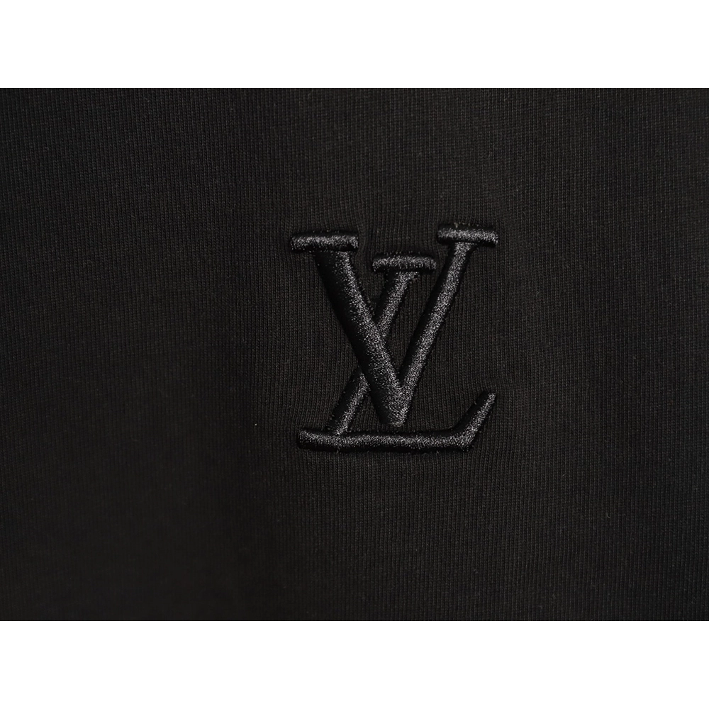 Louis Vuitton Three-Flower Hem Embroidery Crewneck Short-Sleeve T-Shirt TSK1,Louis Vuitton