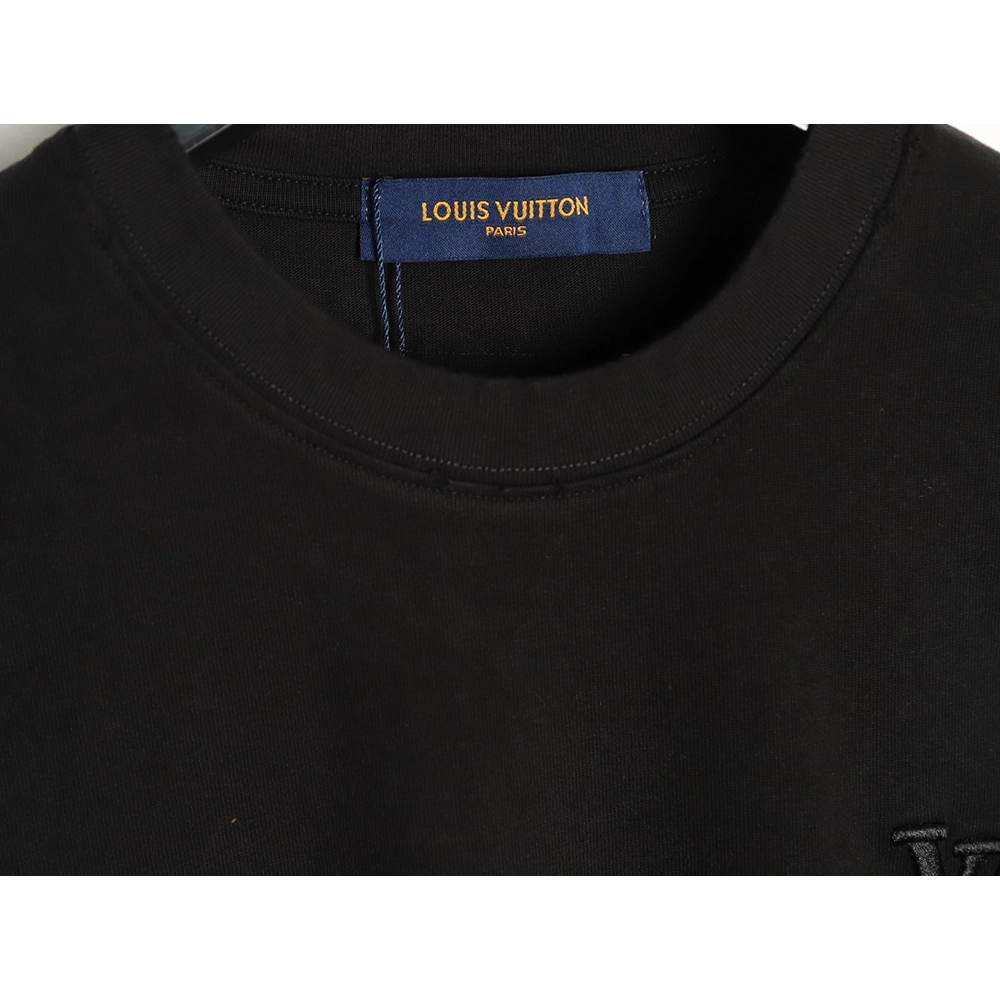 Louis Vuitton Three-Flower Hem Embroidery Crewneck Short-Sleeve T-Shirt TSK1,Louis Vuitton