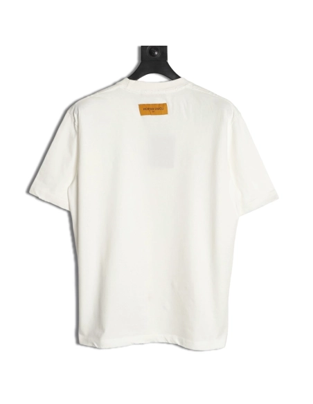 Louis Vuitton Three-Flower Hem Embroidery Crewneck Short-Sleeve T-Shirt,Louis Vuitton