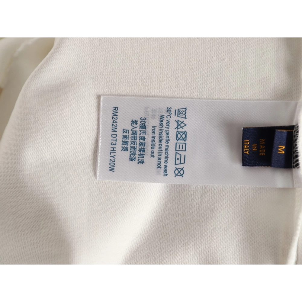Louis Vuitton Three-Flower Hem Embroidery Crewneck Short-Sleeve T-Shirt,Louis Vuitton
