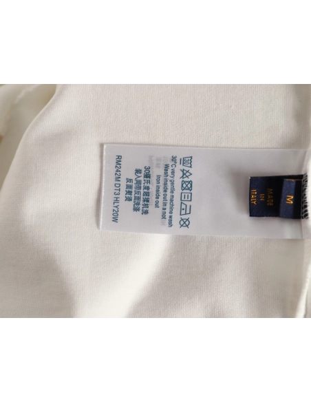 Louis Vuitton Three-Flower Hem Embroidery Crewneck Short-Sleeve T-Shirt,Louis Vuitton
