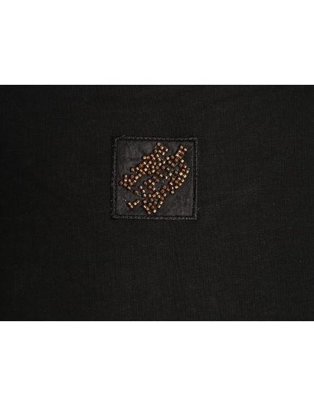 Louis Vuitton Gold Sequin Letter Logo Short-Sleeve T-Shirt TSK1,Louis Vuitton