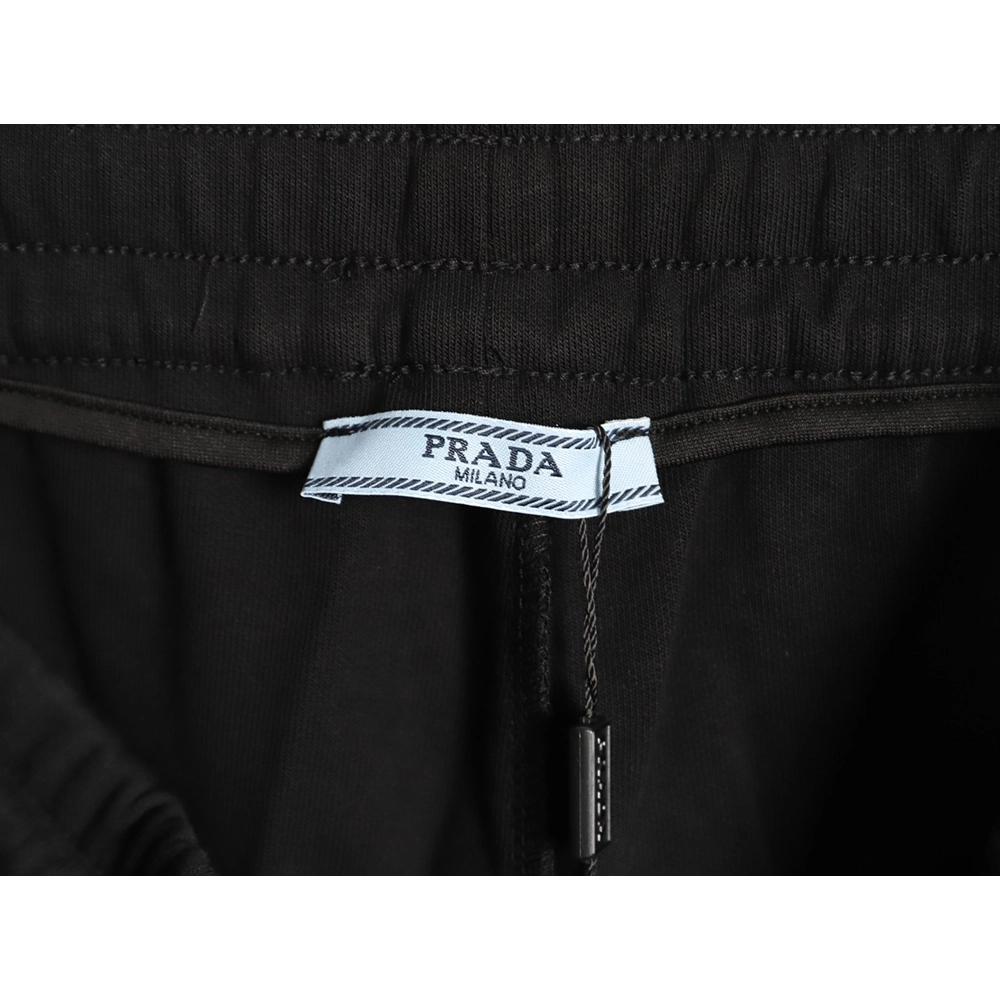 Prada striped patchwork triangular logo shorts TSK1,Prada