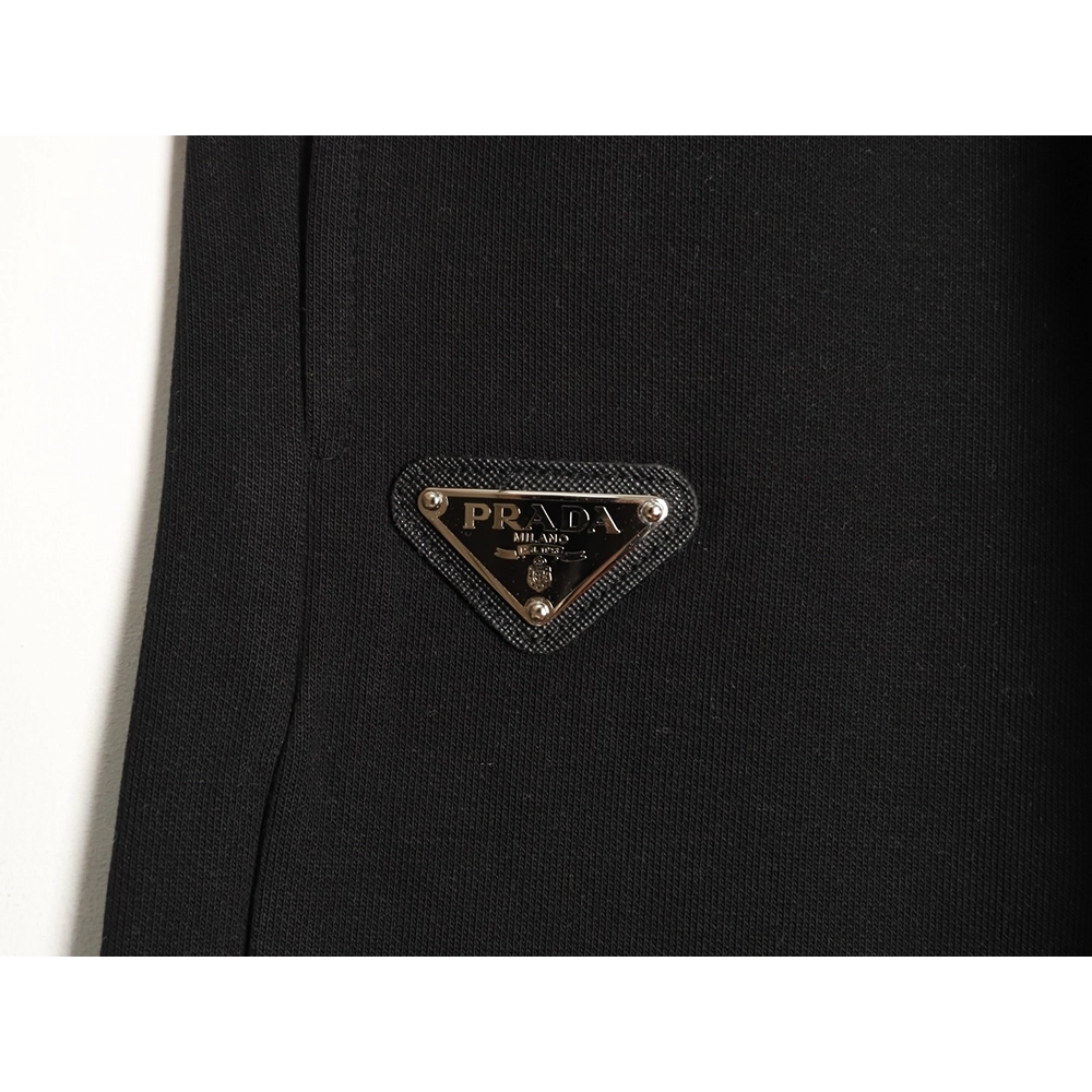 Prada striped patchwork triangular logo shorts TSK1,Prada