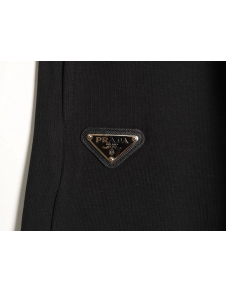 Prada striped patchwork triangular logo shorts TSK1,Prada