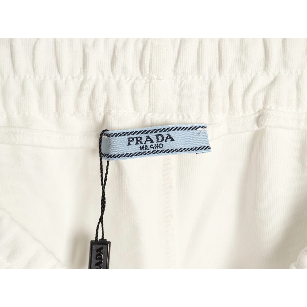 Prada striped patchwork triangular logo shorts,Prada
