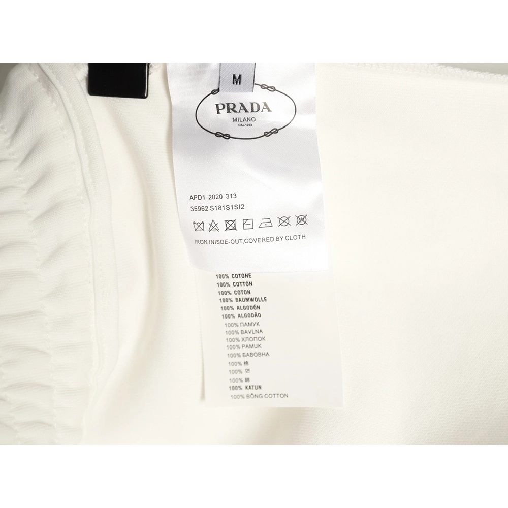 Prada striped patchwork triangular logo shorts,Prada