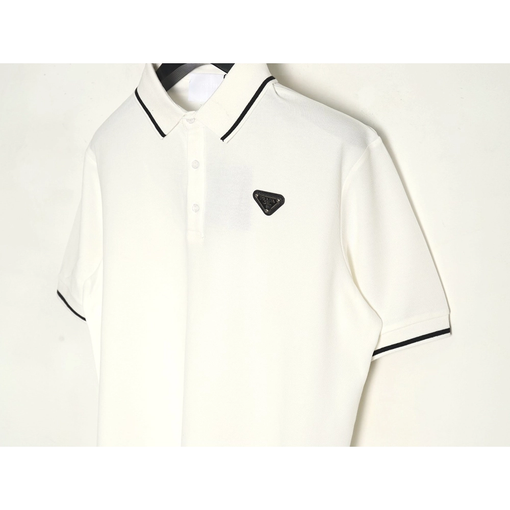 Prada Black Striped Polo Short-Sleeve T-Shirt,Prada