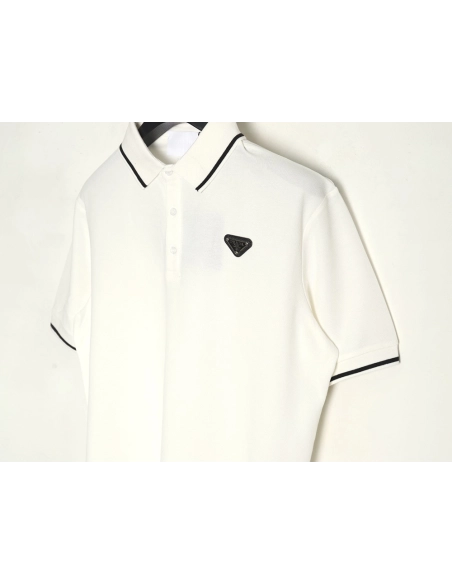 Prada Black Striped Polo Short-Sleeve T-Shirt,Prada