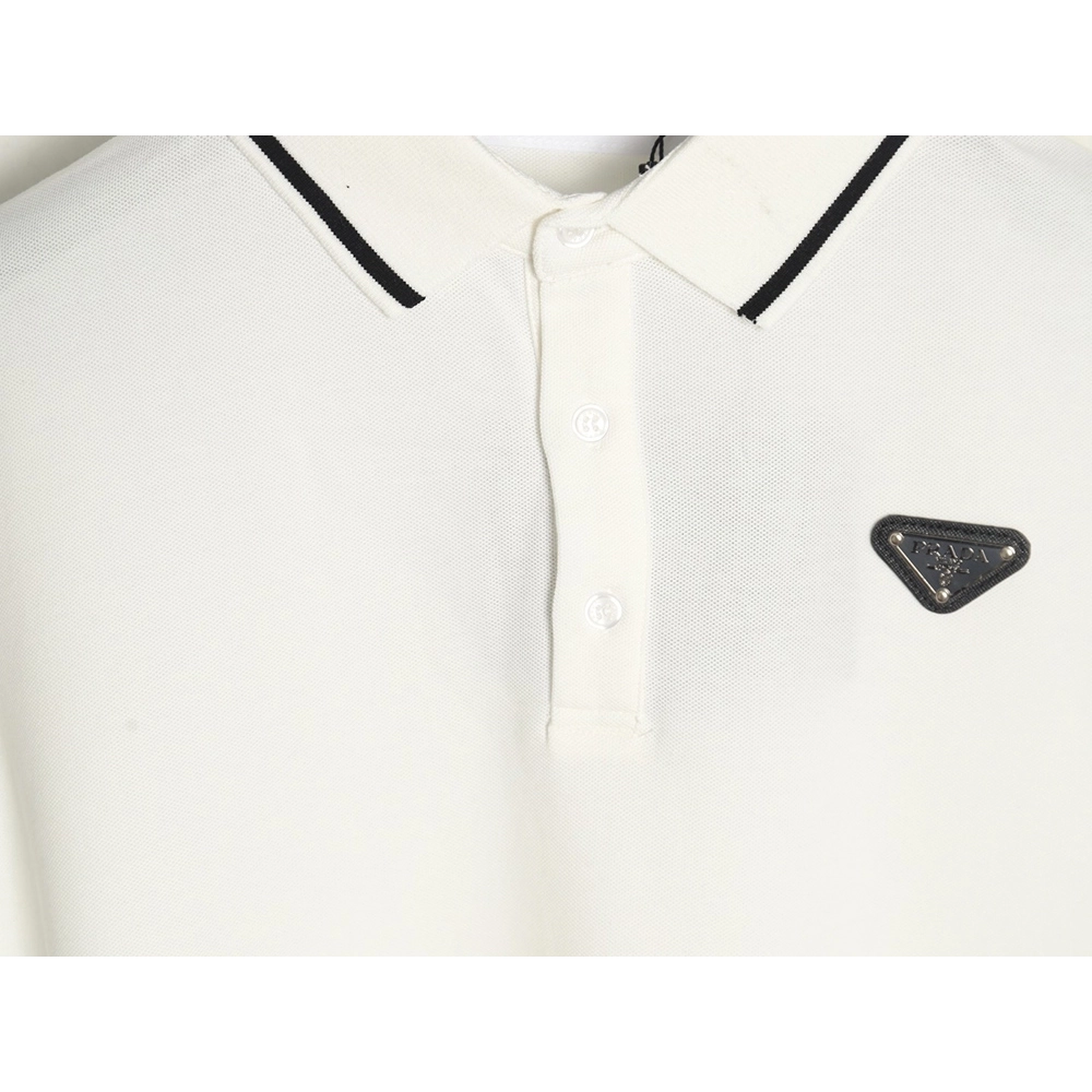 Prada Black Striped Polo Short-Sleeve T-Shirt,Prada