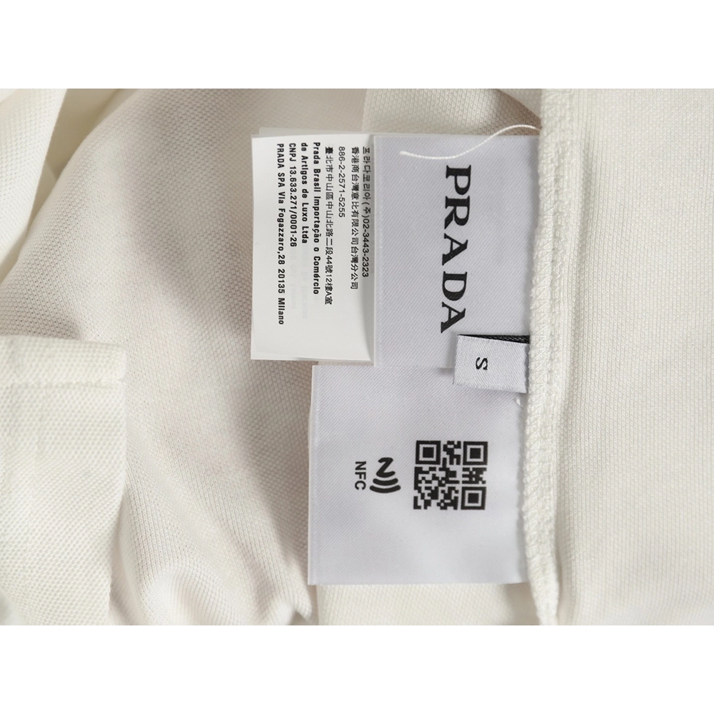 Prada Oval Embroidered Polo Short-Sleeve T-Shirt,Prada